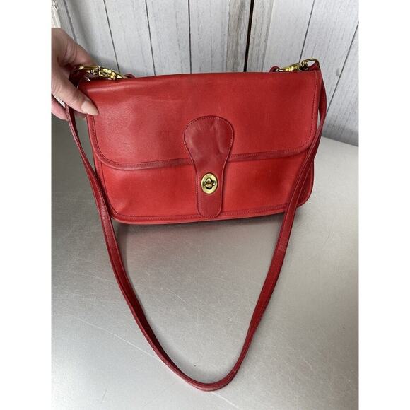 Vintage COACH Bonnie Cashin Double Turnlock Twin Clutch Shoulder Bag RED *RARE* - Picture 4 of 13